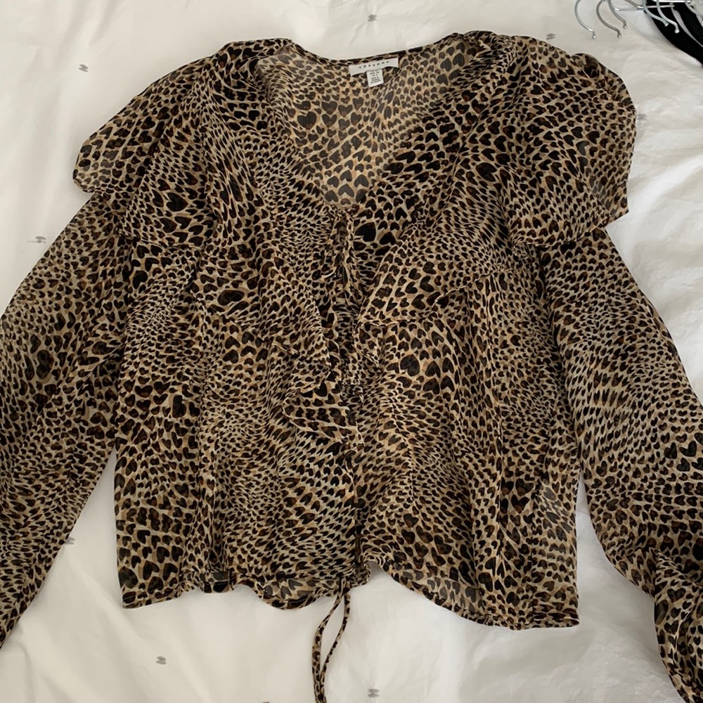 Topshop leopard blouse. Worn once.